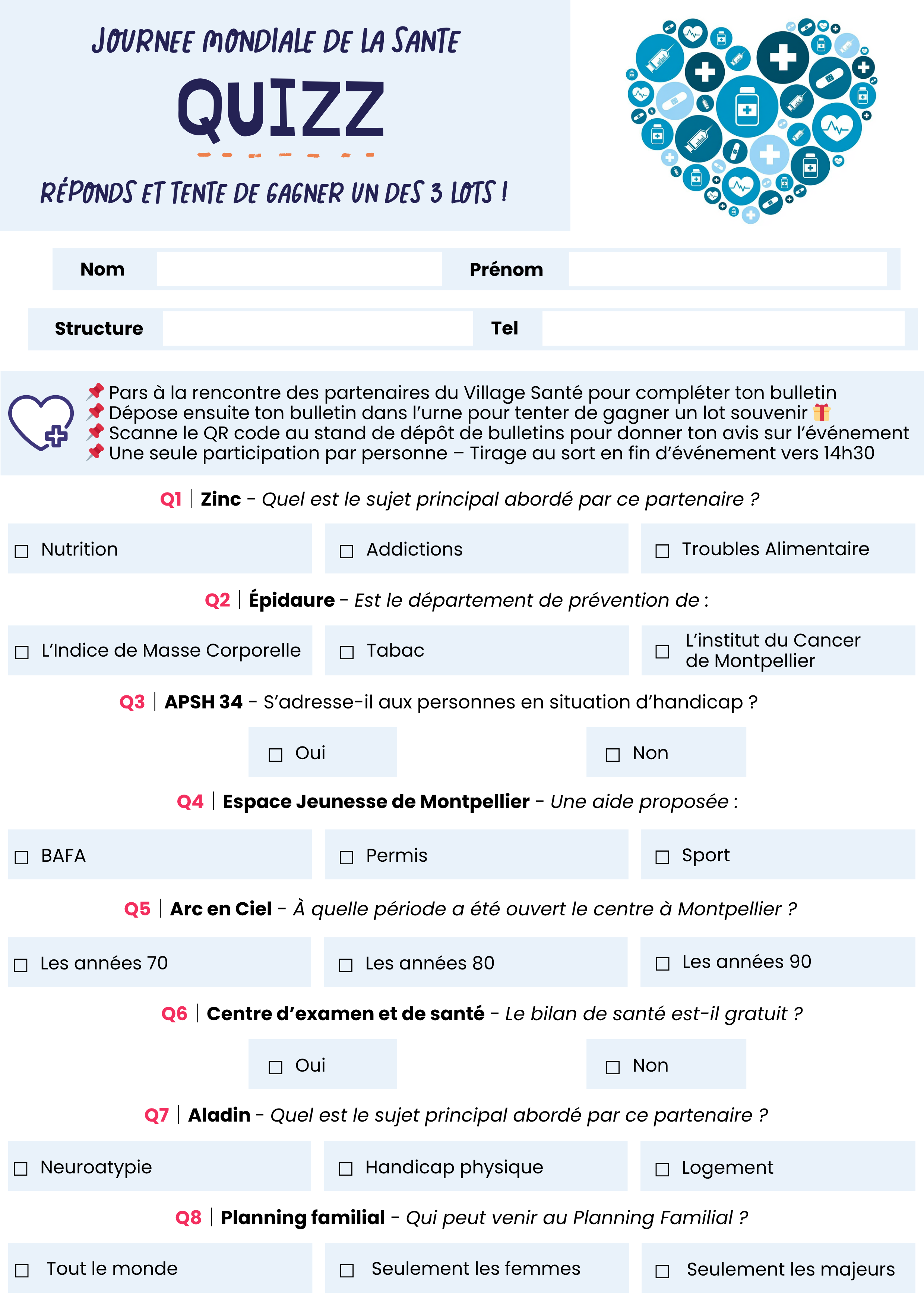 Questionnaire Journee Sante
